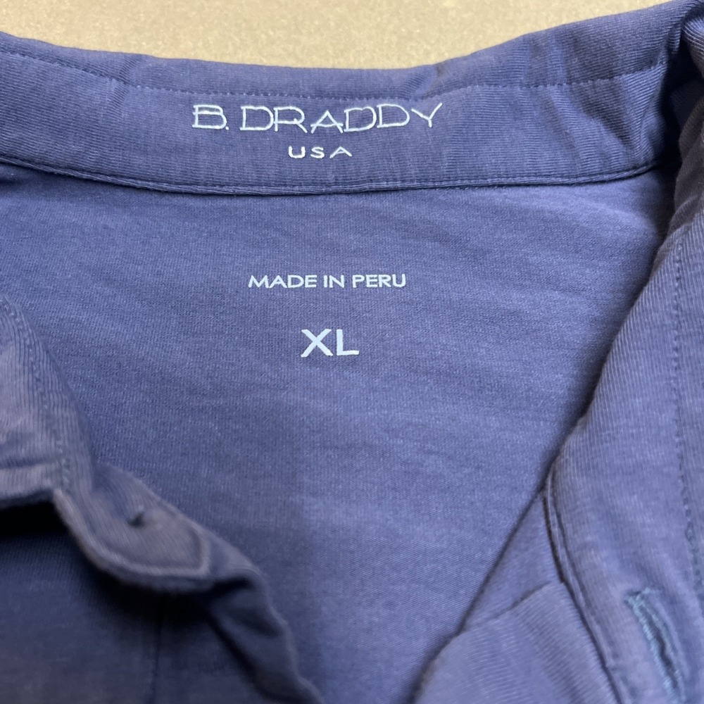B DRADDY x SUNSET RIDGE CC Mens XL Polo Long Sleeve Soft Cotton/Spandex Blue - Picture 3 of 8